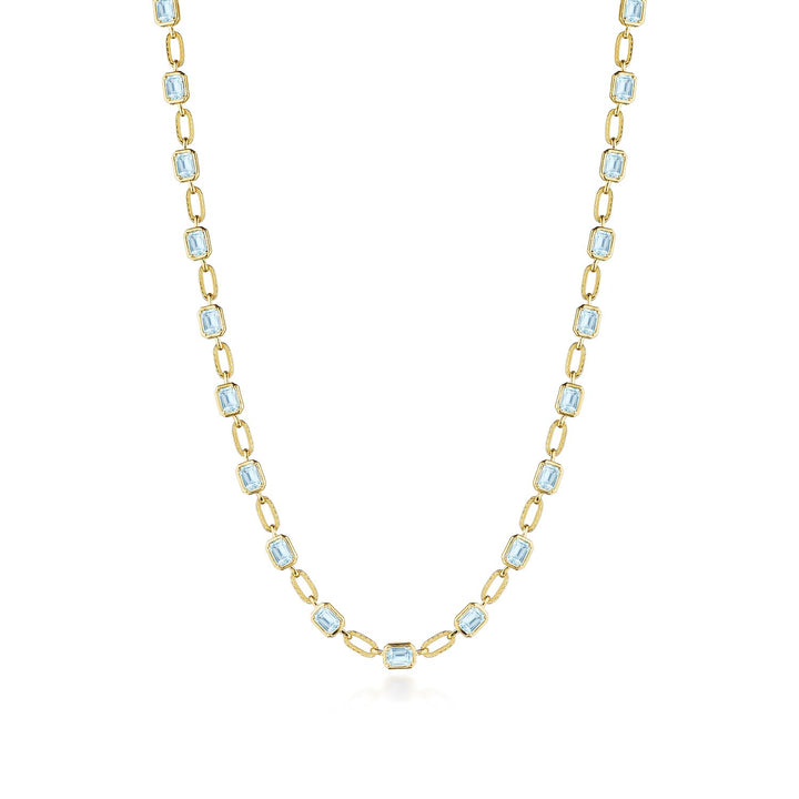 Sky Blue Topaz Link Necklace