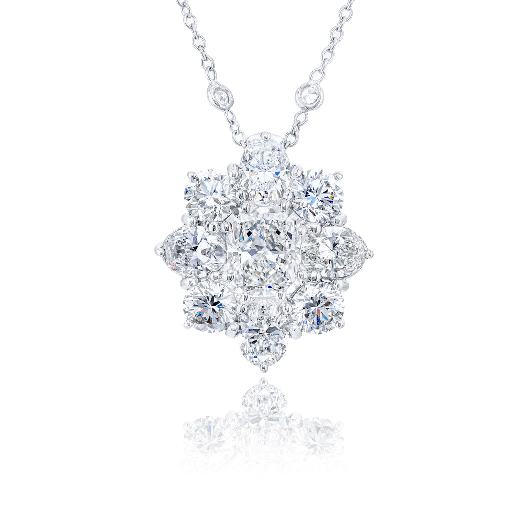Platinum Radiant-Cut Diamond Certified Pendant