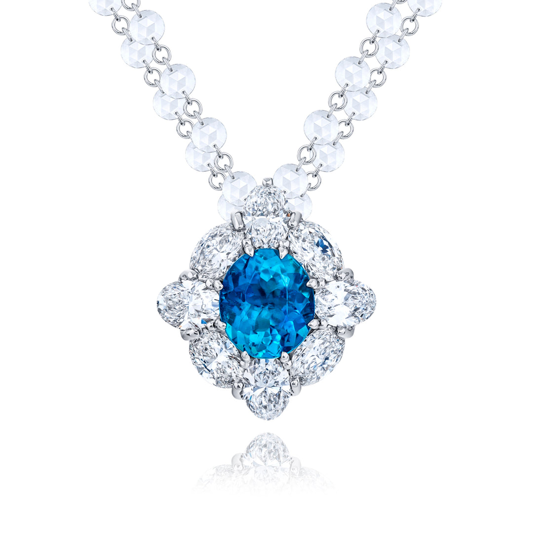 Platinum Oval Brazilian Paraiba Certified Pendant