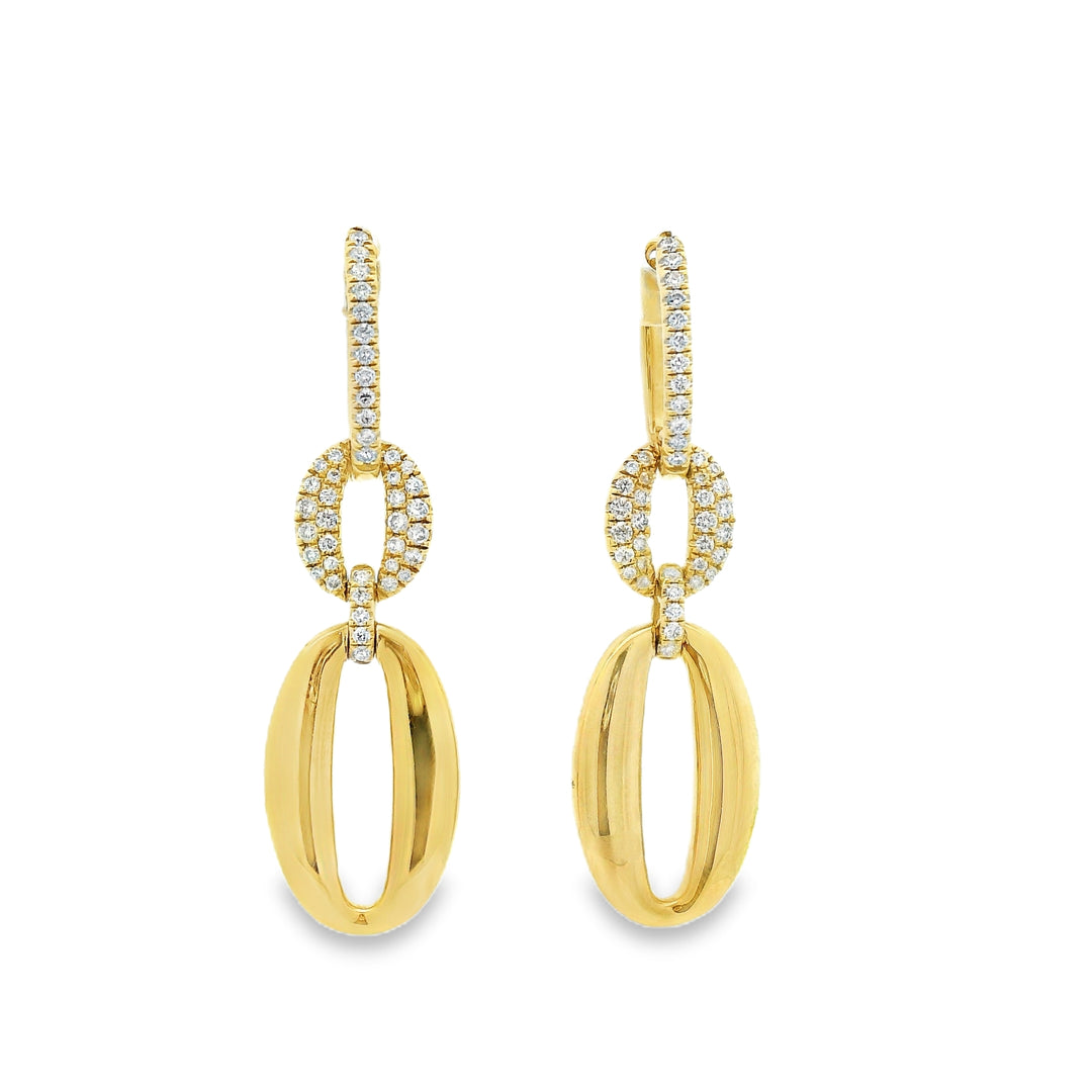 Gold and Diamond Drop Earrings