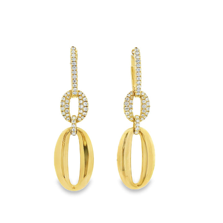 Gold and Diamond Drop Earrings