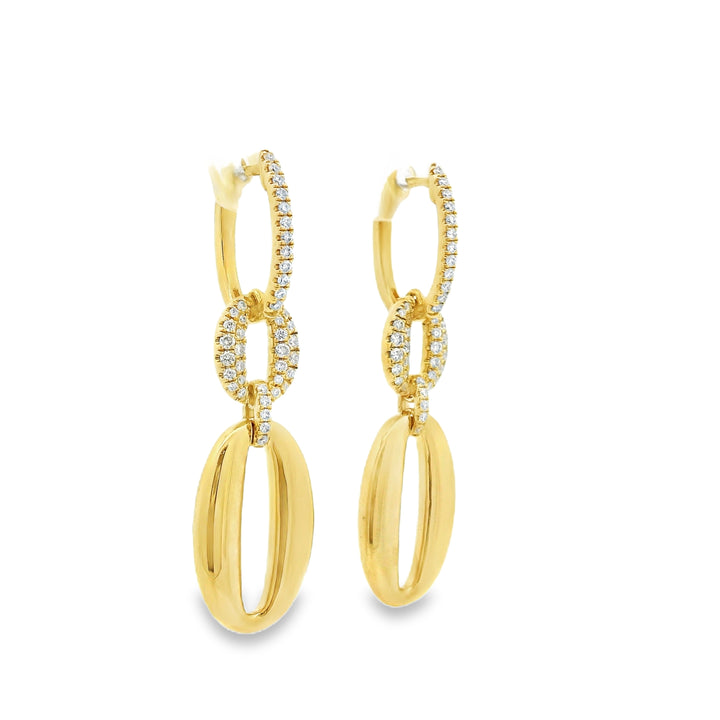 Gold and Diamond Drop Earrings