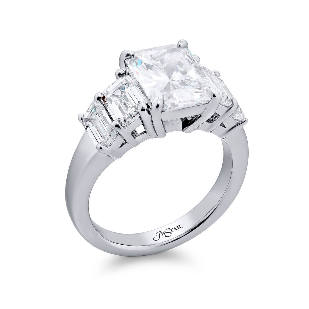 Platinum Radiant-Cut Diamond GIA Certified Engagement Ring
