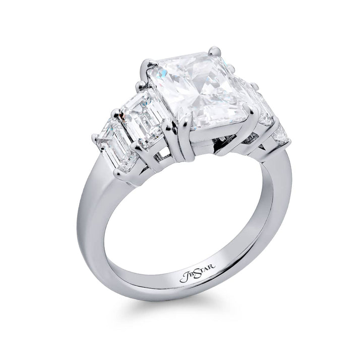 Platinum Radiant-Cut Diamond GIA Certified Engagement Ring