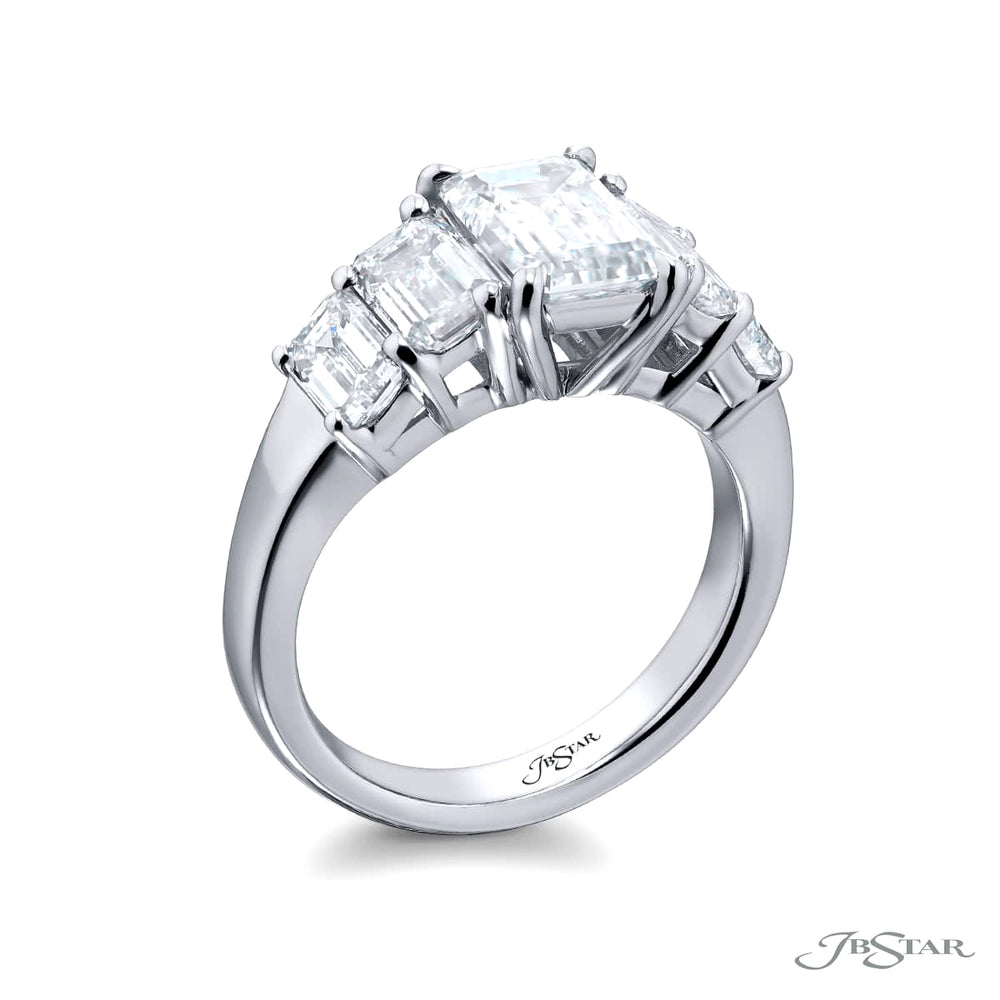 Dazzling Brilliance: Our timeless 1.69 ct. GIA certified Diamond Ring. This gorgeous emerald-cut diamond flanked by dazzling emerald-cut diamonds is handcrafted in pure platinum.