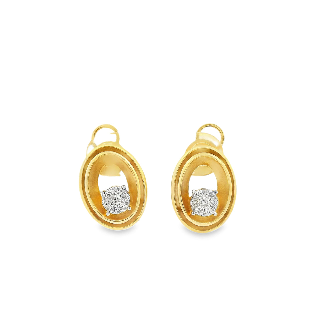 Open Oval Halo Stud Earrings