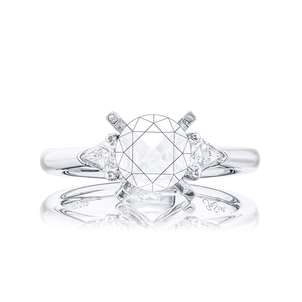 Diamond Semi Mount Ring Kite Cut Shared Prong Setting