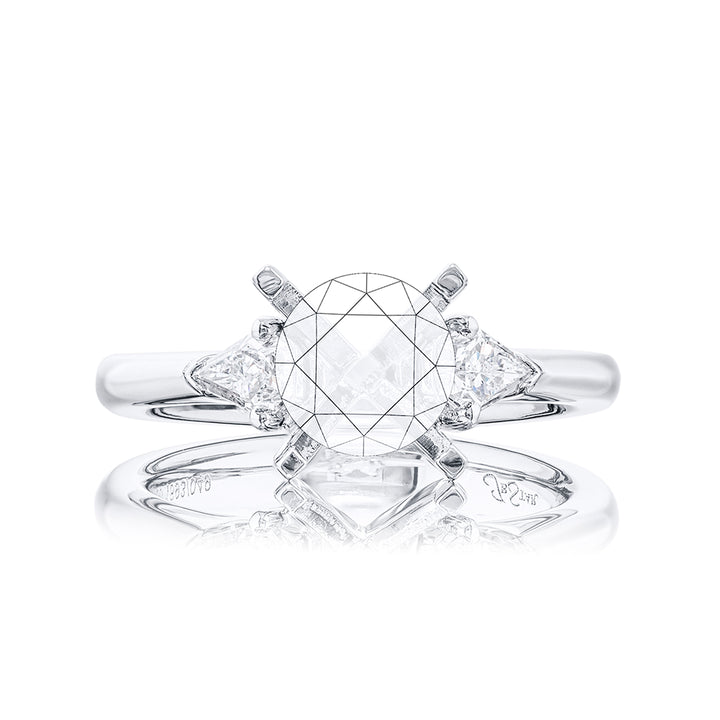 Diamond Semi Mount Ring Kite Cut Shared Prong Setting