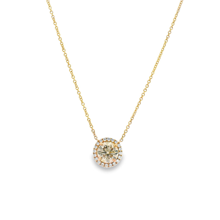 Diamond Solitaire Necklace in Rose Gold