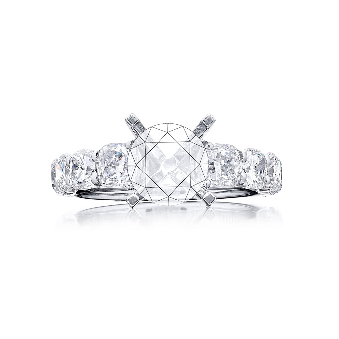 | Diamond Semi-Mount Setting 8 Cushion-Cut