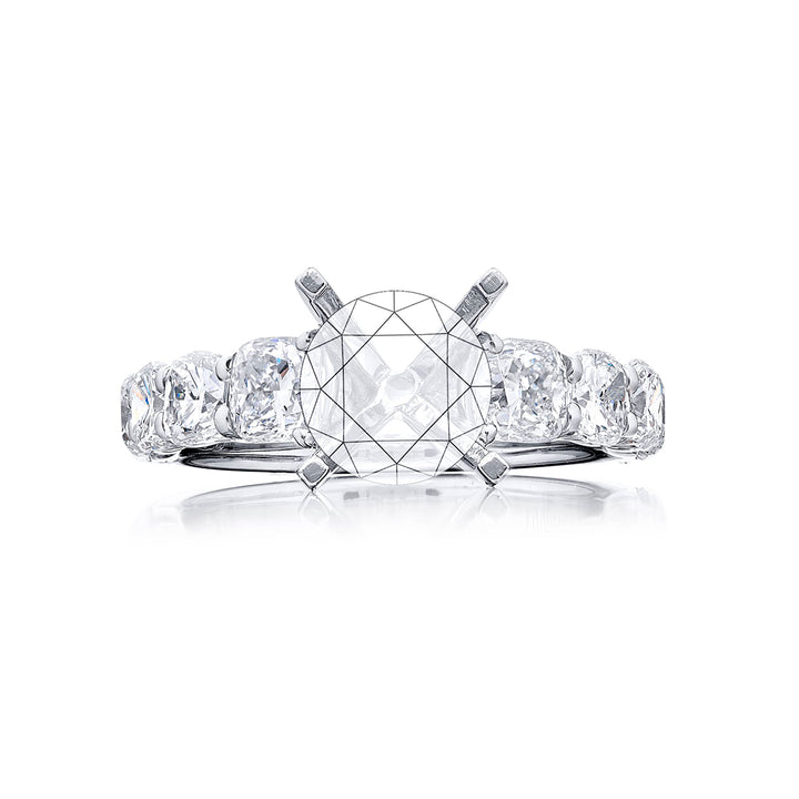 | Diamond Semi-Mount Setting 8 Cushion-Cut