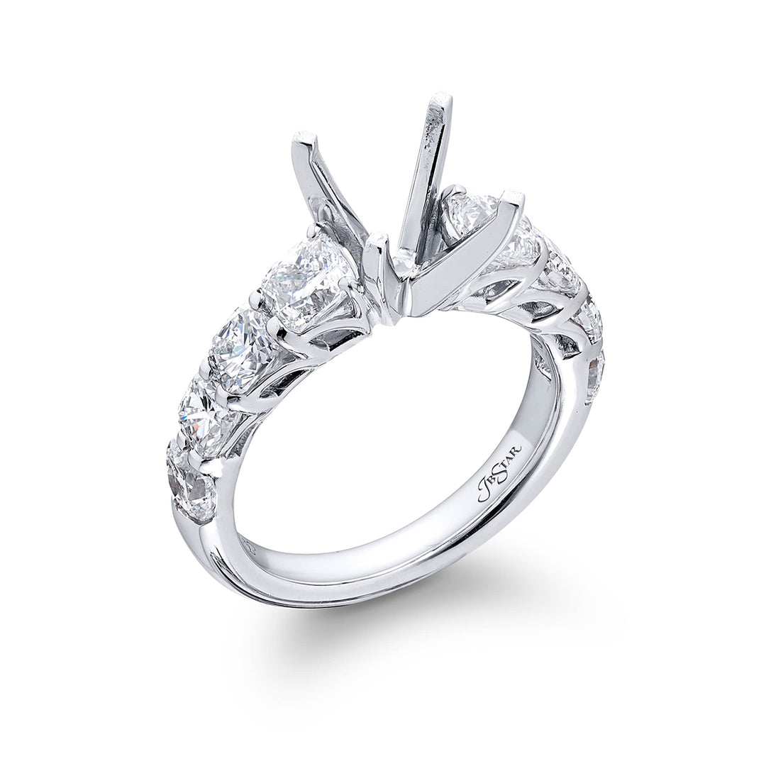 | Diamond Semi-Mount Setting 8 Cushion-Cut