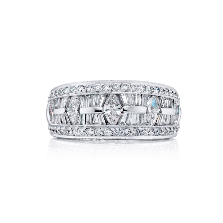 Platinum Marquise Diamond Channel Set Band
