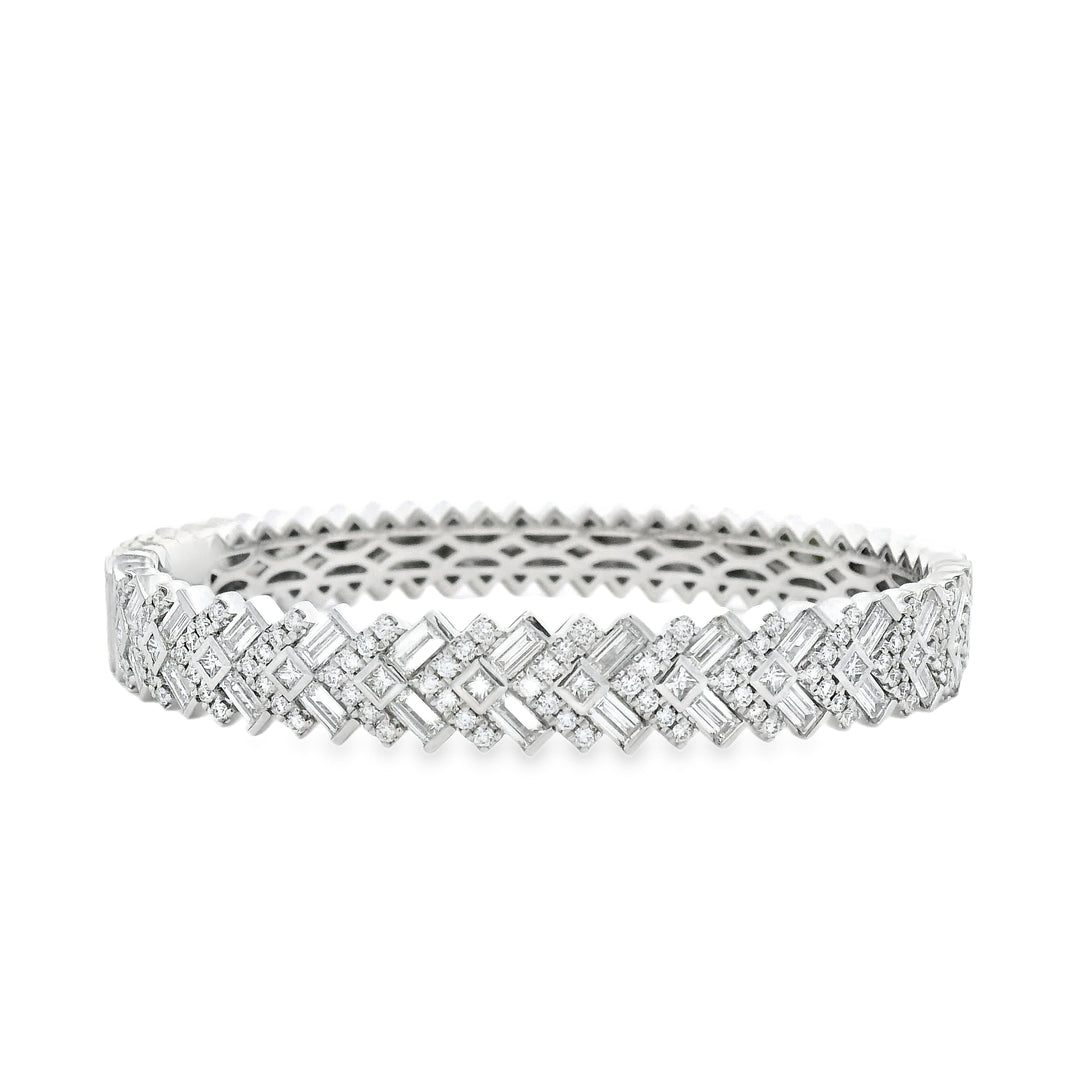 Diamond Herringbone Bangle