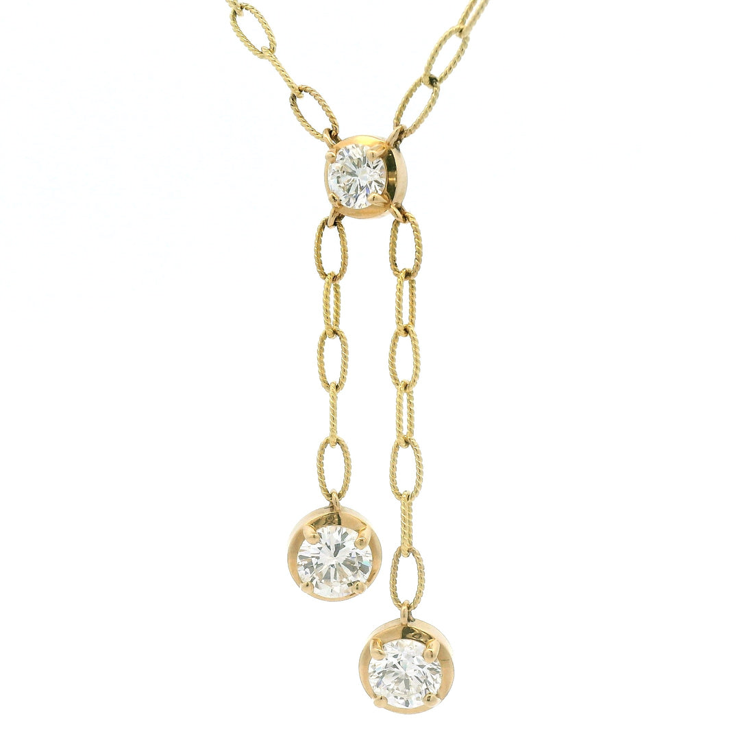 Round Button Back Lariat Necklace