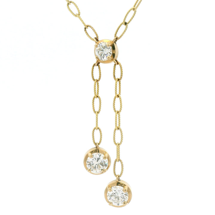 Round Button Back Lariat Necklace