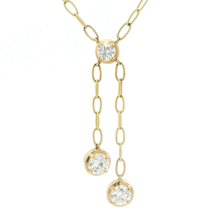 Round Button Back Lariat Necklace