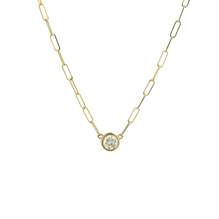Round Bezel Set Link Necklace