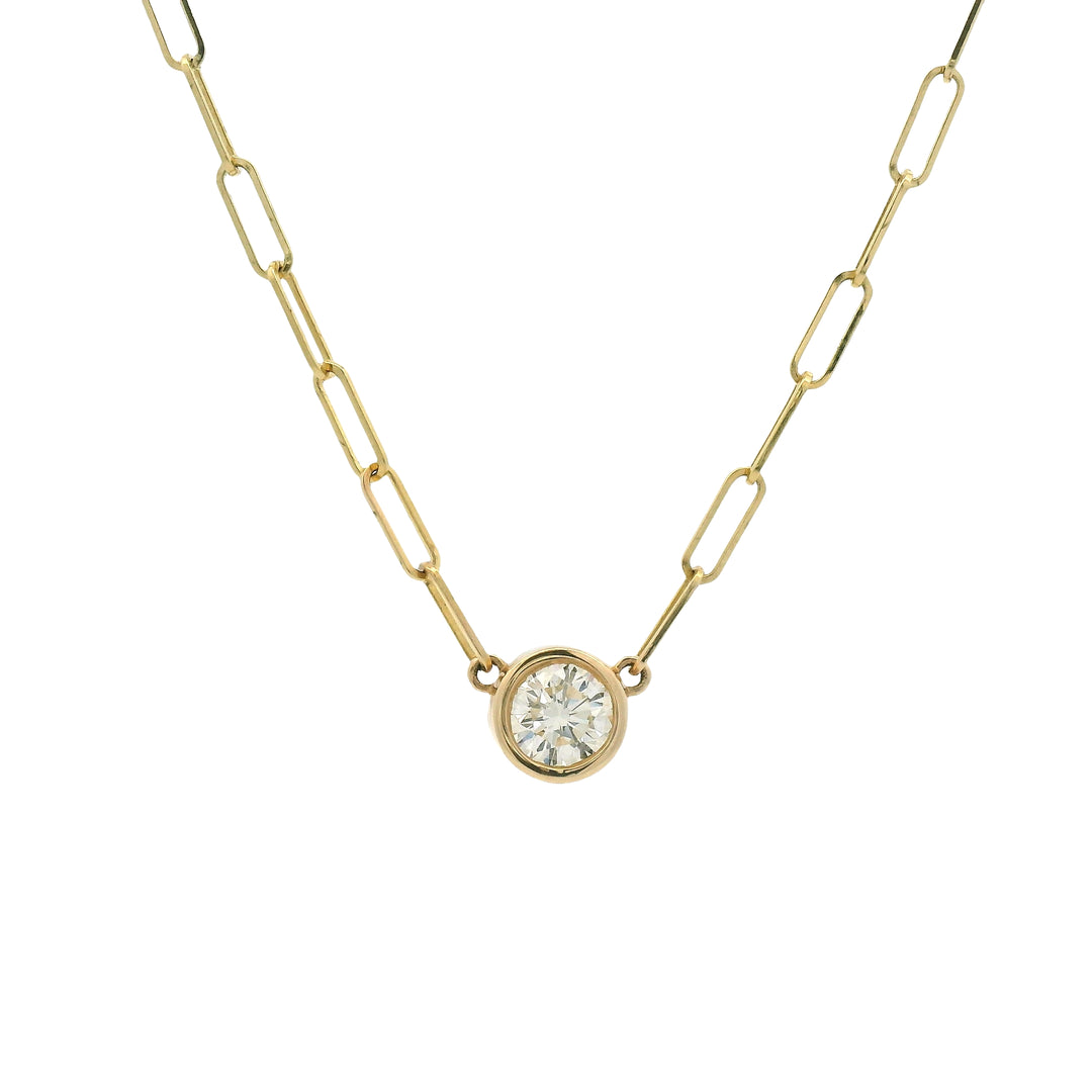 Round Bezel Set Link Necklace
