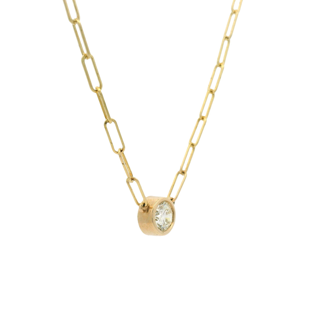 Round Bezel Set Link Necklace