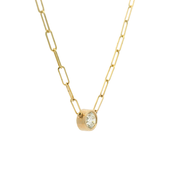 Round Bezel Set Link Necklace