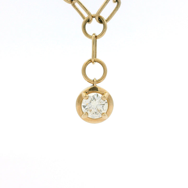 Solitaire Button Back Drop Necklace