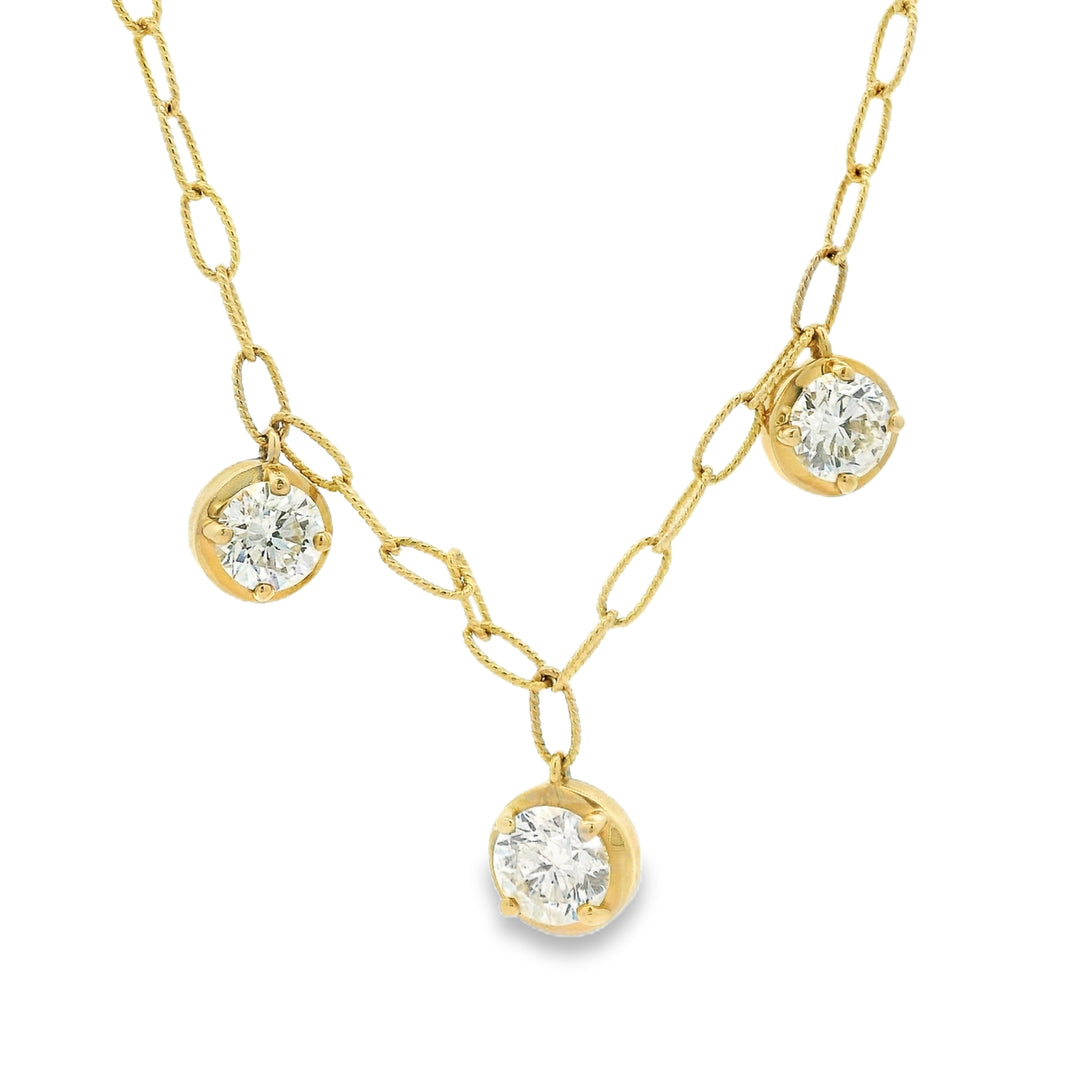 Three Stone Lariat Necklace