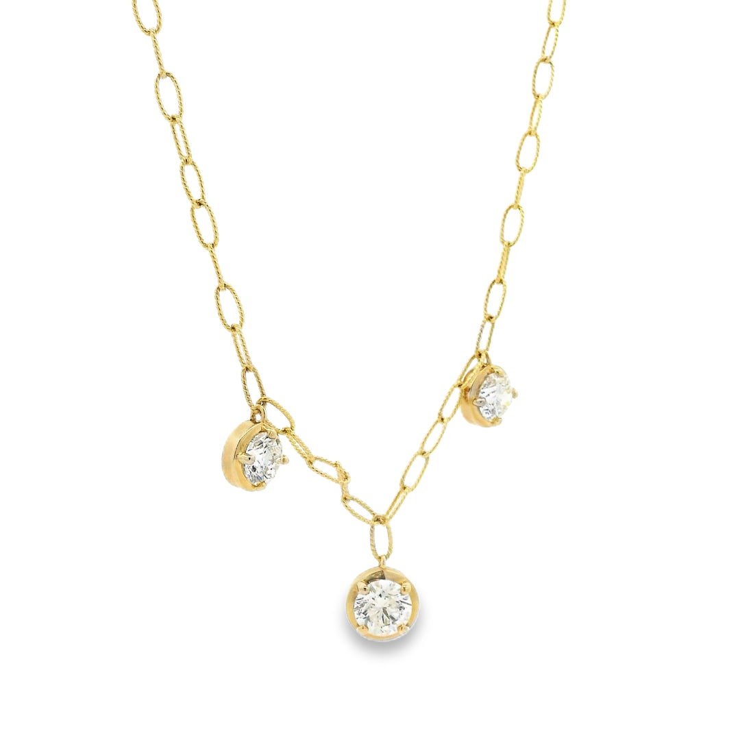 Three Stone Lariat Necklace