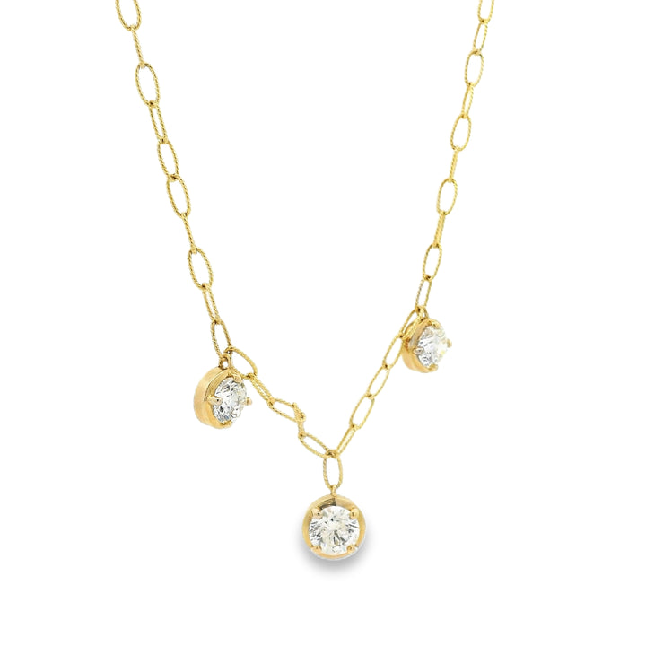 Three Stone Lariat Necklace
