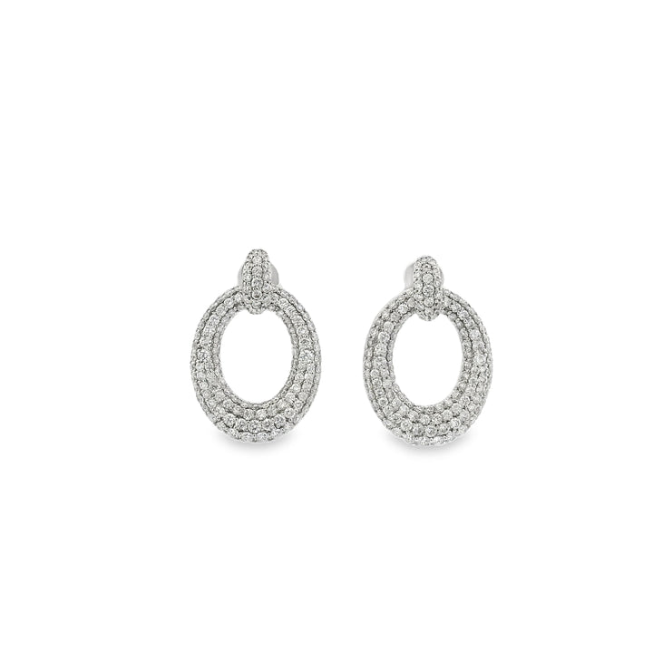 Diamond Encrusted Oval Earrings