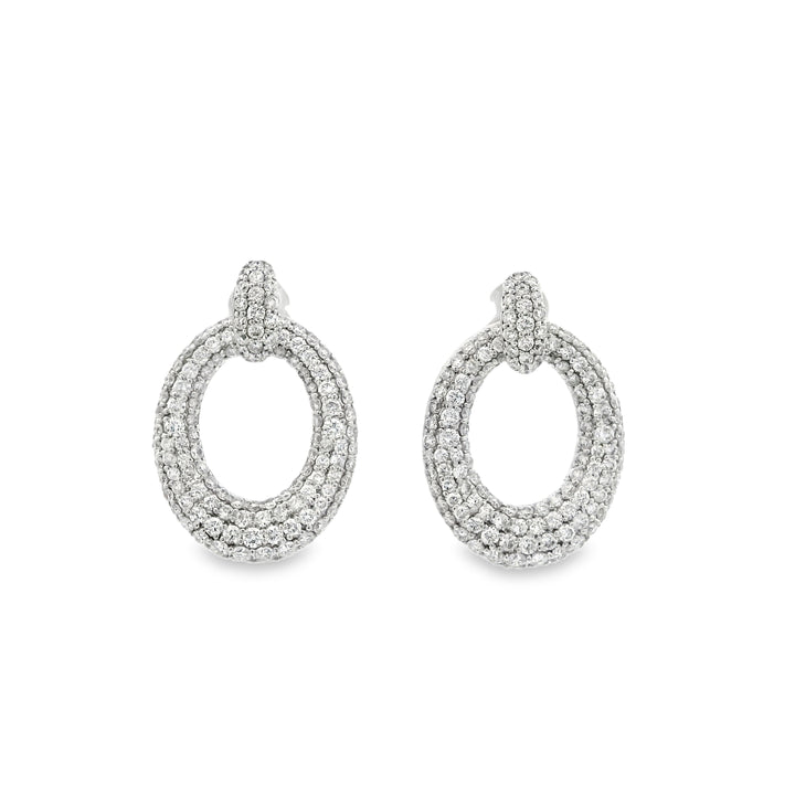 Diamond Encrusted Oval Earrings