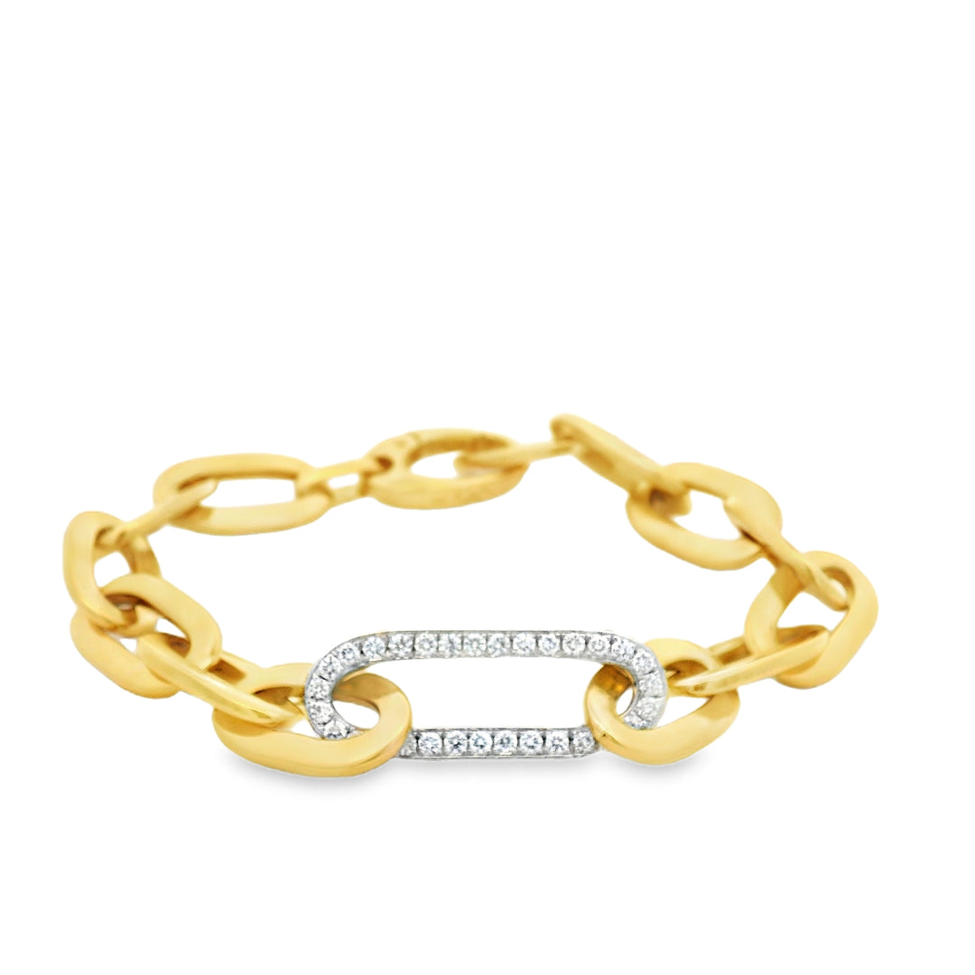 Diamond Oval Link Chain Bracelet