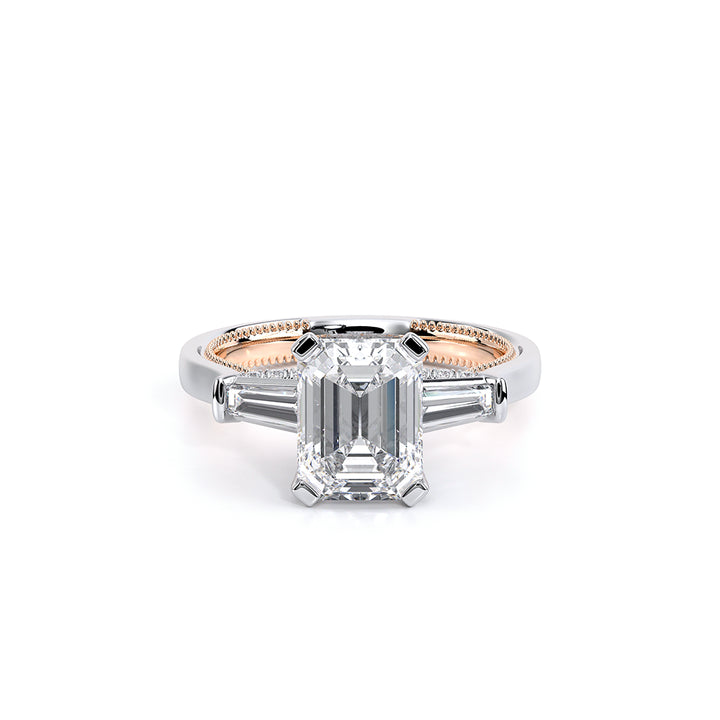 Renaissance-991EM-S-18K Two Tone Emerald