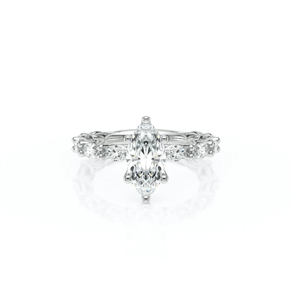 Lumino 803Mqd6 5X25 Ew 14K White Gold Marquise