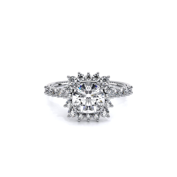 Renaissance-986CU-18K White Gold Cushion