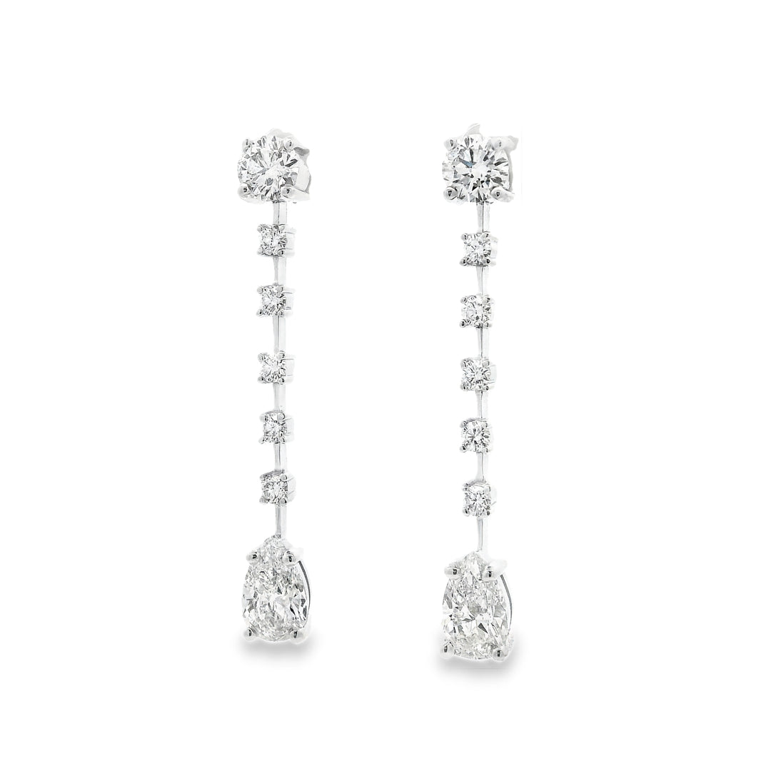 Pear Diamond Drop Earrings