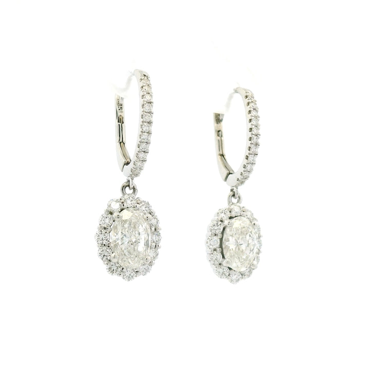 Oval Halo Dangle Earrings
