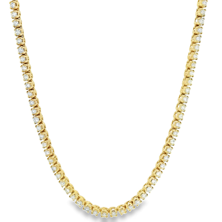 4.90 ct Natural Diamond Tennis Necklace in Yellow Gold