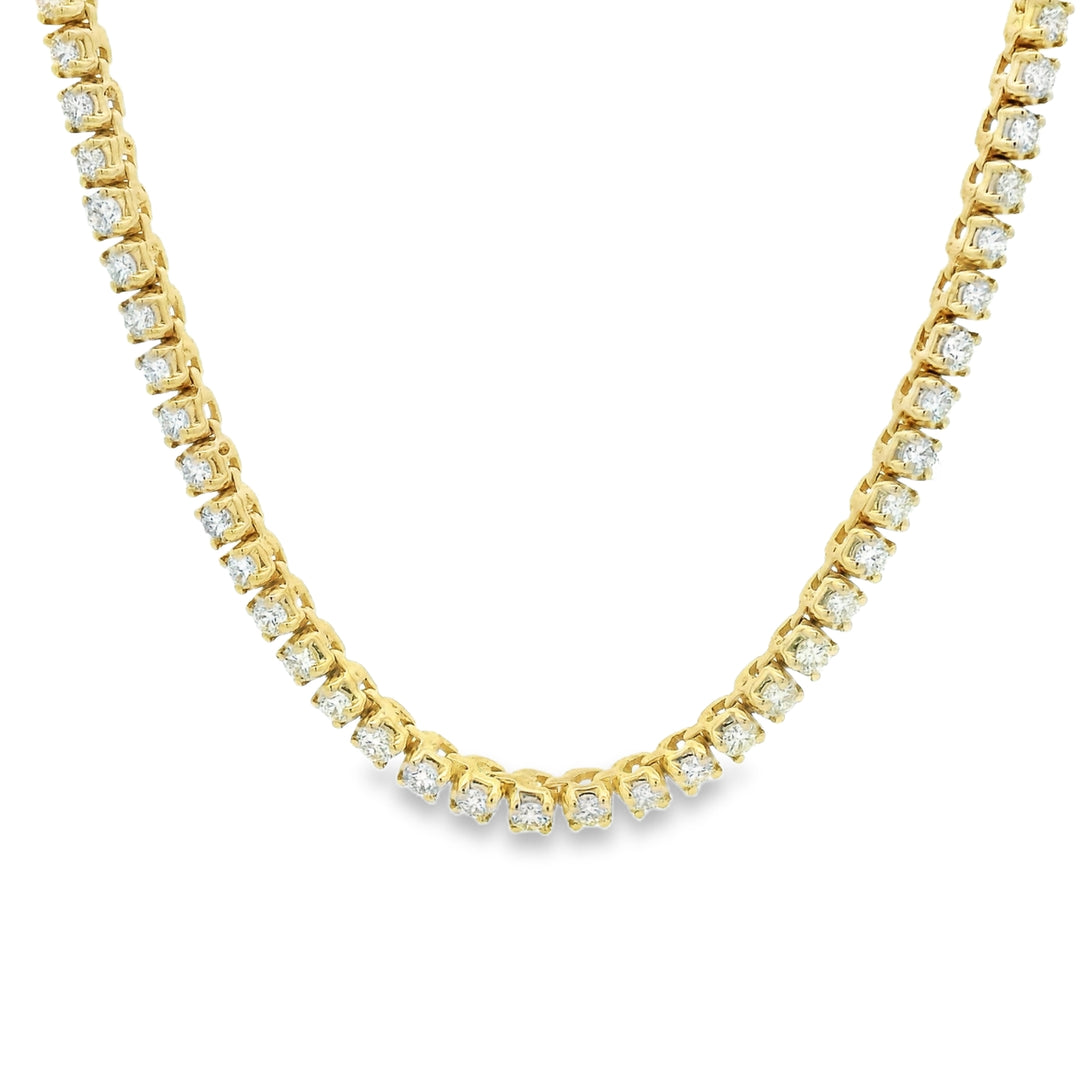 4.90 ct Natural Diamond Tennis Necklace in Yellow Gold