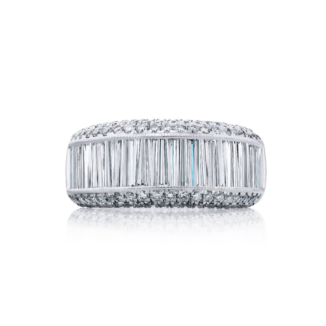 Platinum Tapered Baguette Diamond Channel Set Band