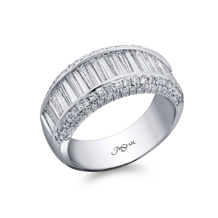 Platinum Tapered Baguette Diamond Channel Set Band