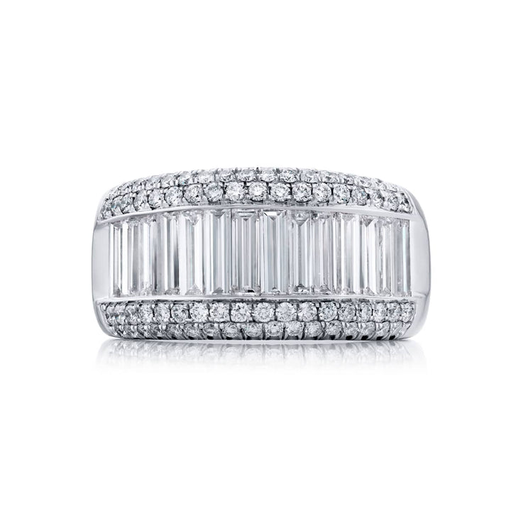 Platinum Straight Baguette Diamond Channel Set Band