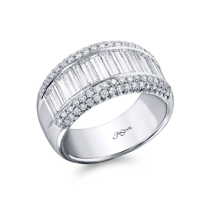Platinum Straight Baguette Diamond Channel Set Band