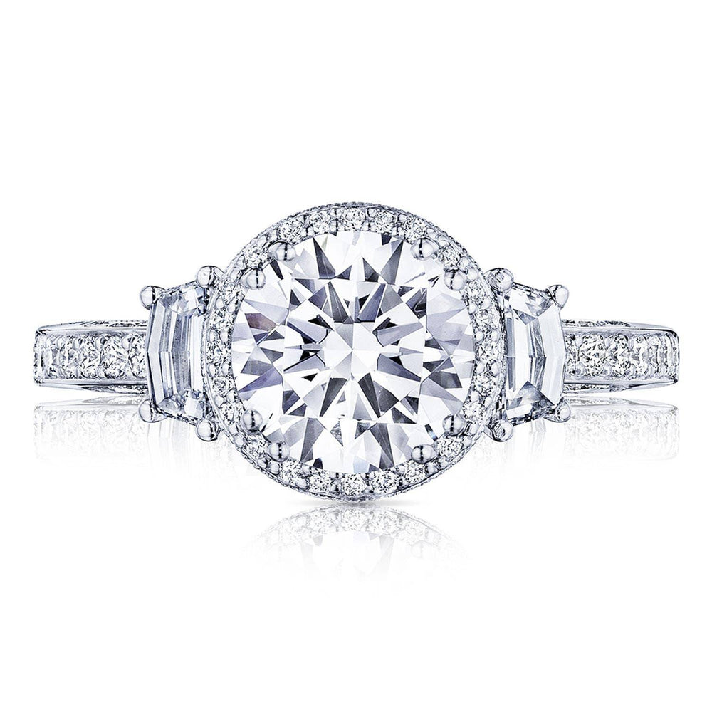 Round 3-Stone Engagement Ring