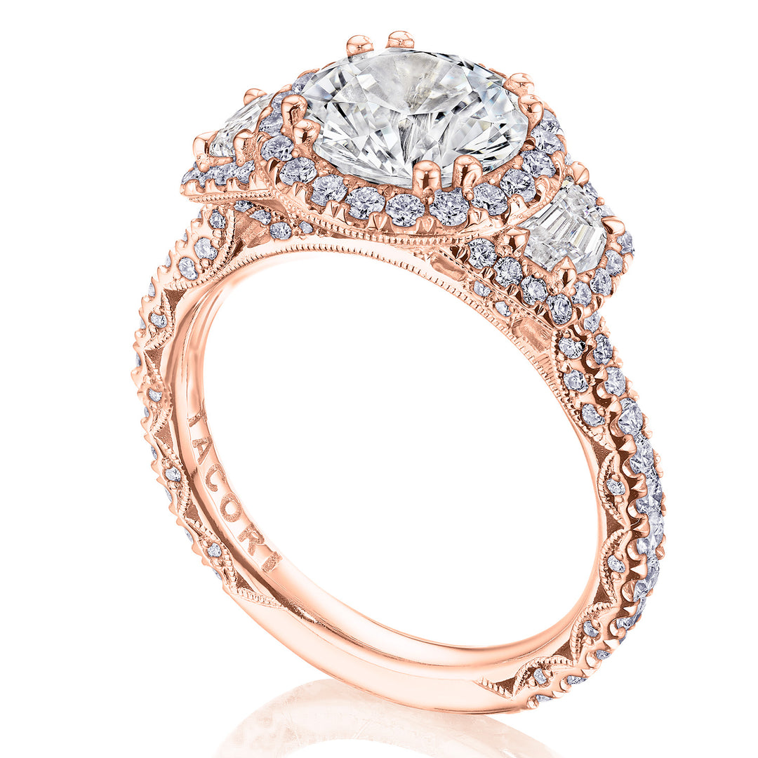 Round 3-Stone Engagement Ring