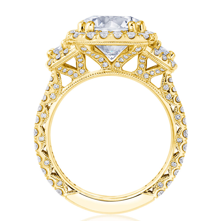 Round 3-Stone Engagement Ring