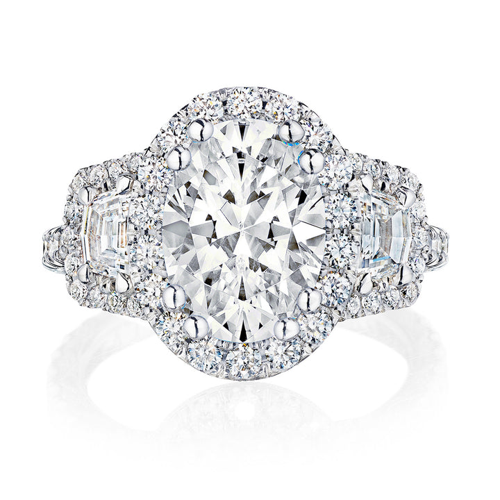 Oval 3-Stone Engagement Ring