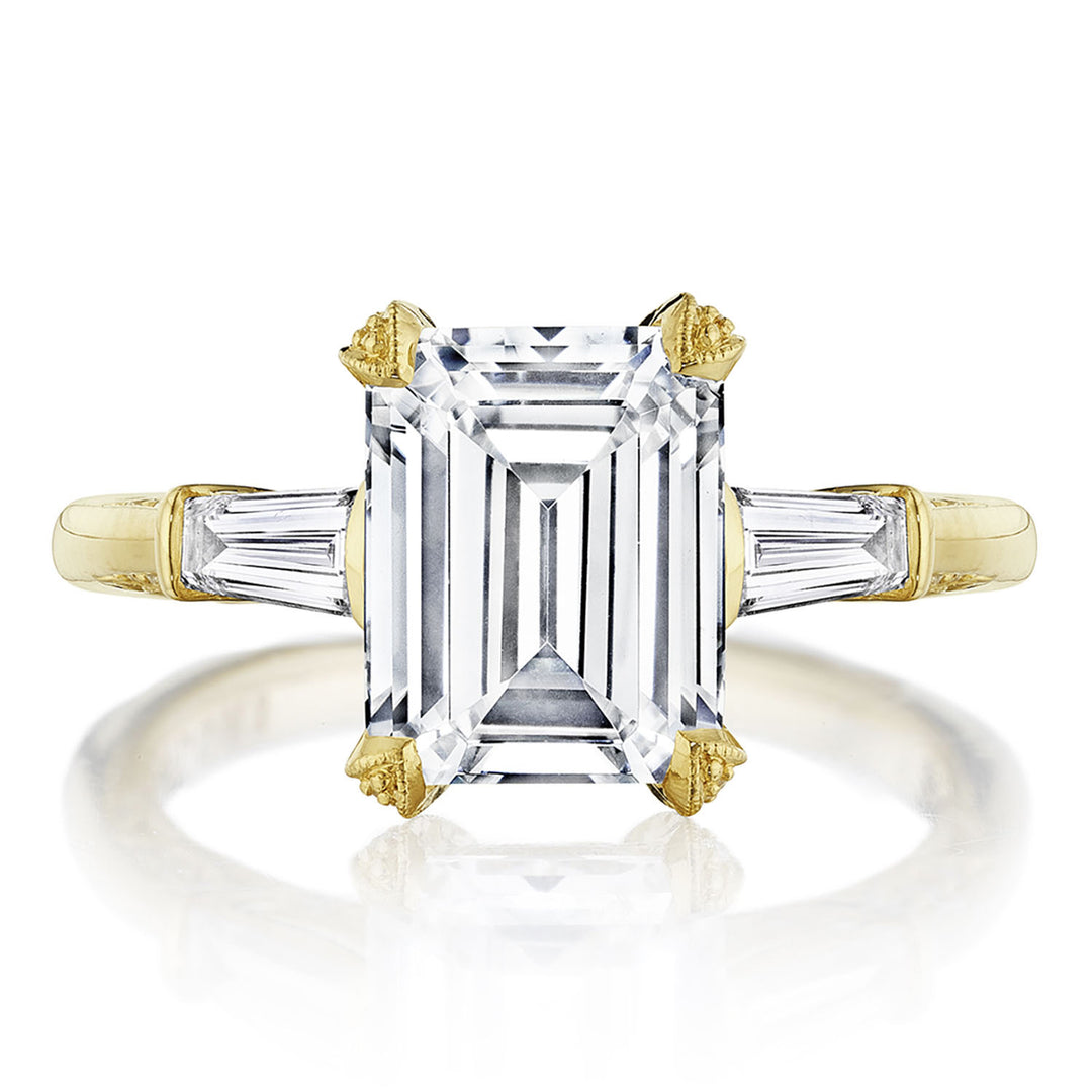 Emerald 3-Stone Engagement Ring