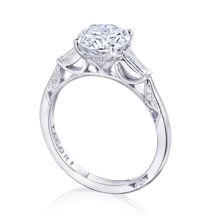 Round 3-Stone Engagement Ring