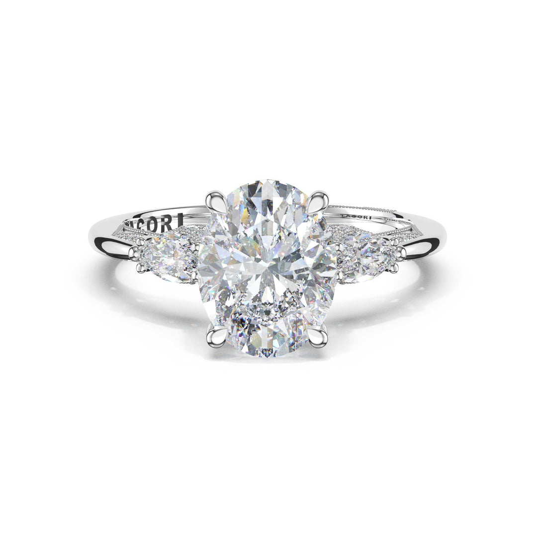 Oval 3-Stone Engagement Ring